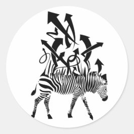 Zebra Abstract ontwerp Ronde Sticker
