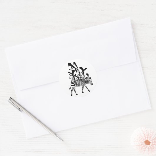 Zebra Abstract ontwerp Ronde Sticker (Envelop)