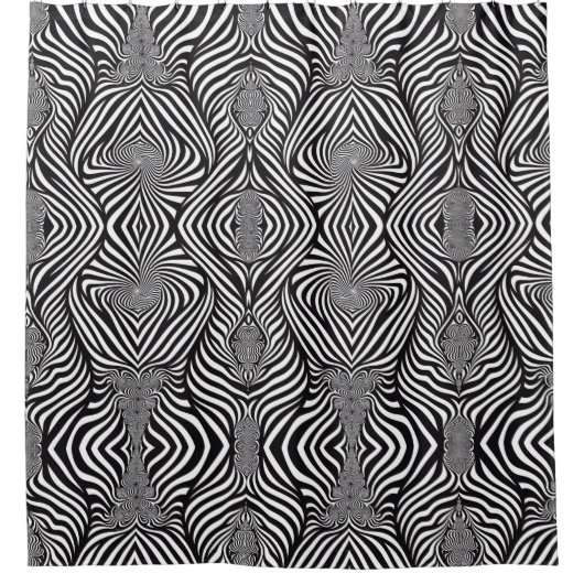 Zebra Abstracte B&W Sherpa Blanket Douchegordijn (Voorkant)