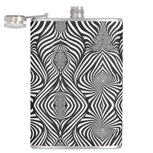 Zebra Abstracte B&W Sherpa Blanket Heupfles (Geopend)