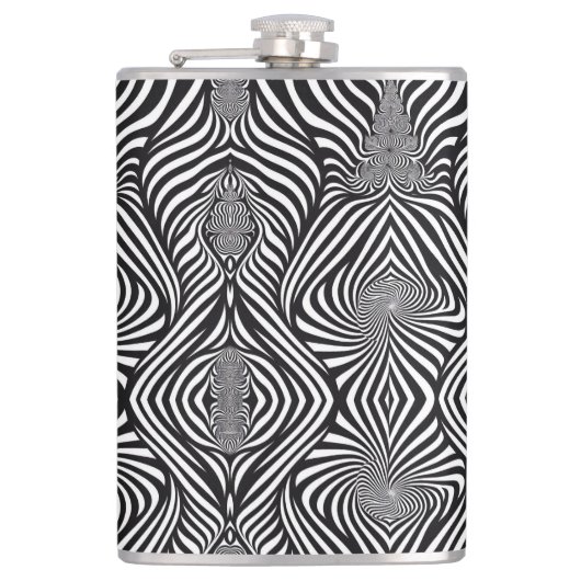 Zebra Abstracte B&W Sherpa Blanket Heupfles (Voorkant)