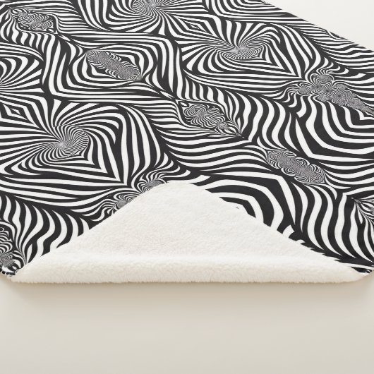 Zebra Abstracte B&W Sherpa Blanket Sherpa Deken (3/4)