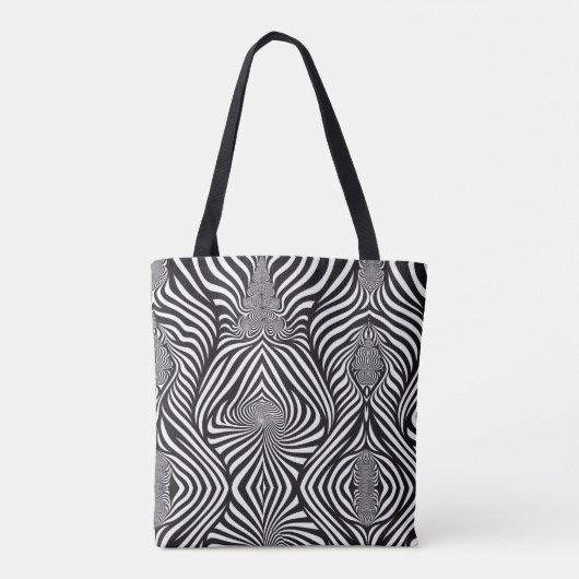Zebra Abstracte B&W Sherpa Blanket Tote Bag (Achterkant)