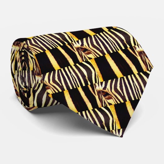 Zebra Abstracte Print Tendy Zonnebril Tie Stropdas (Opgerold)