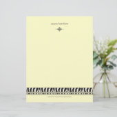 Zebra accent custom briefhoofd (Staand voorkant)