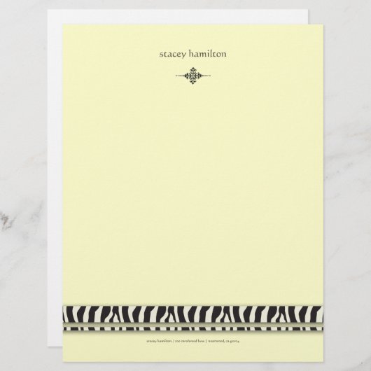 Zebra accent custom briefhoofd (Voorkant / Achterkant)