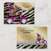Zebra Accessoires Paarse juwelen Gold Black Sparkl Visitekaartje (Voorkant / Achterkant)
