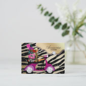 Zebra Accessoires Paarse juwelen Gold Black Sparkl Visitekaartje (Staand voorkant)