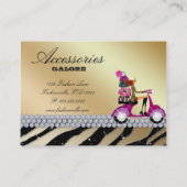 Zebra Accessoires Paarse juwelen Gold Black Sparkl Visitekaartje (Achterkant)