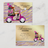 Zebra Accessoires Paarse juwelen goudroze pink Visitekaartje (Voorkant / Achterkant)