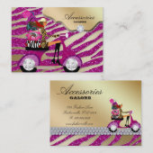 Zebra Accessoires Paarse juwelen warme pink Visitekaartje (Voorkant / Achterkant)