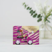 Zebra Accessoires Paarse juwelen warme pink Visitekaartje (Staand voorkant)