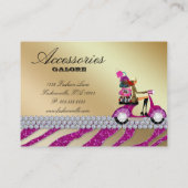 Zebra Accessoires Paarse juwelen warme pink Visitekaartje (Achterkant)