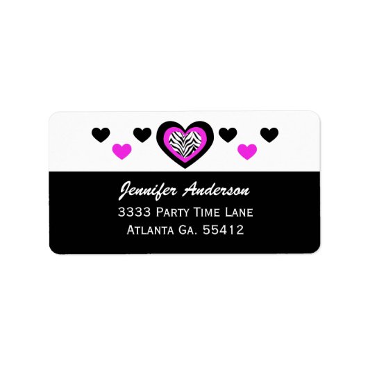 Zebra: Adresetiketten Etiket (Voorkant)