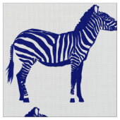 Zebra Afdrukken - Donker kobalt blauw en wit Stof (Close Up)