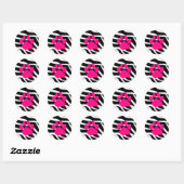 Zebra afdrukken ronde sticker (Vel)