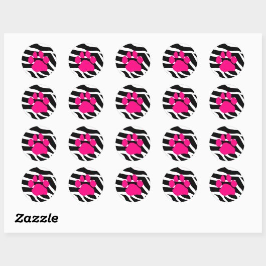 Zebra afdrukken ronde sticker (Vel)