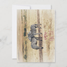 Zebra Affectie, Plat Vakantiekaart Feestdagenkaart