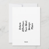 Zebra Affectie, Platte vakantie Kaart (Achterkant)