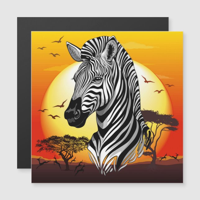 Zebra African Savanna Wild Animal (Voorkant / Achterkant)