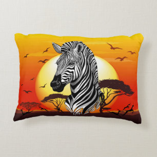 Zebra African Savanna Wild Animal Accent Kussen