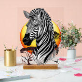 Zebra African Savanna Wild Animal Acryl Bord (Huwelijk)