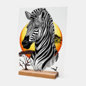 Zebra African Savanna Wild Animal Acryl Bord (Hoek)