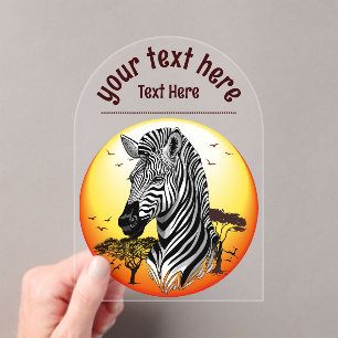 Zebra African Savanna Wild Animal Acryl Uitnodigingen