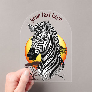 Zebra African Savanna Wild Animal Acryl Uitnodigingen