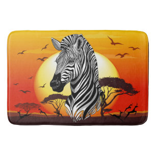 Zebra African Savanna Wild Animal Badmat