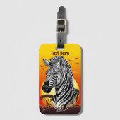 Zebra African Savanna Wild Animal Bagagelabel (Voorkant (verticaal))