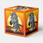 Zebra African Savanna Wild Animal Bedankdoosjes (Achterkant)