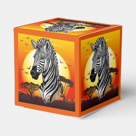 Zebra African Savanna Wild Animal Bedankdoosjes (Achterkant)