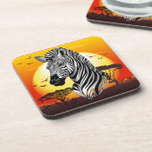 Zebra African Savanna Wild Animal Bier Onderzetter (Linkerzijde)