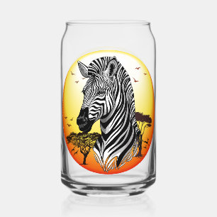 Zebra African Savanna Wild Animal Blikvorm Glas
