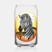 Zebra African Savanna Wild Animal Blikvorm Glas (Achterkant)