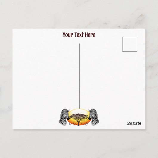 Zebra African Savanna Wild Animal Briefkaart (Achterkant)