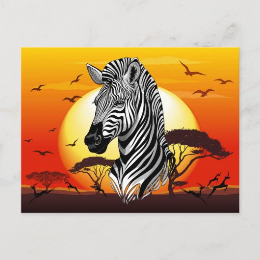 Zebra African Savanna Wild Animal Briefkaart (Voorkant)