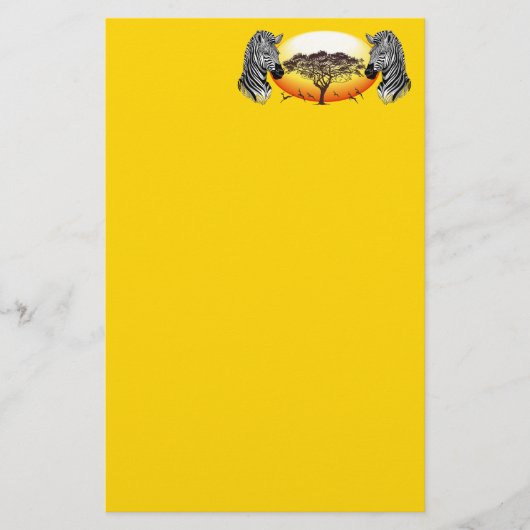 Zebra African Savanna Wild Animal Briefpapier (Voorkant)