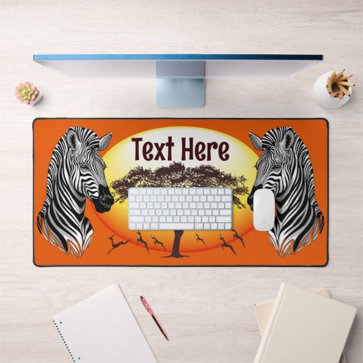 Zebra African Savanna Wild Animal Bureaumat (Kantoor 1)