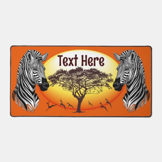 Zebra African Savanna Wild Animal Bureaumat (Voorkant)