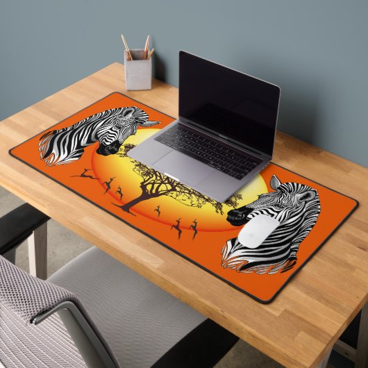 Zebra African Savanna Wild Animal Bureaumat (Kantoor 2)