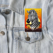 Zebra African Savanna Wild Animal Button (Insitu)