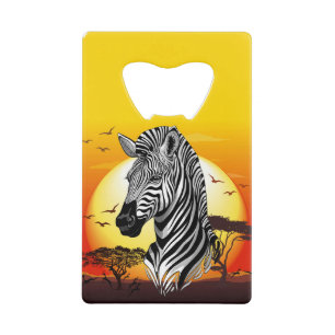 Zebra African Savanna Wild Animal Creditkaart Flessenopener