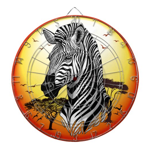 Zebra African Savanna Wild Animal Dartbord (Voorkant)