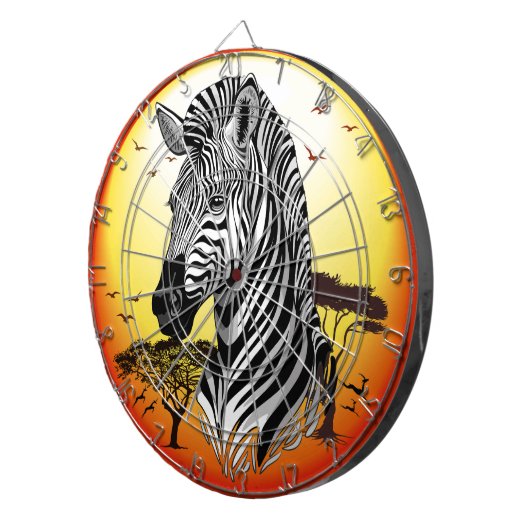 Zebra African Savanna Wild Animal Dartbord (Voorkant Rechts)