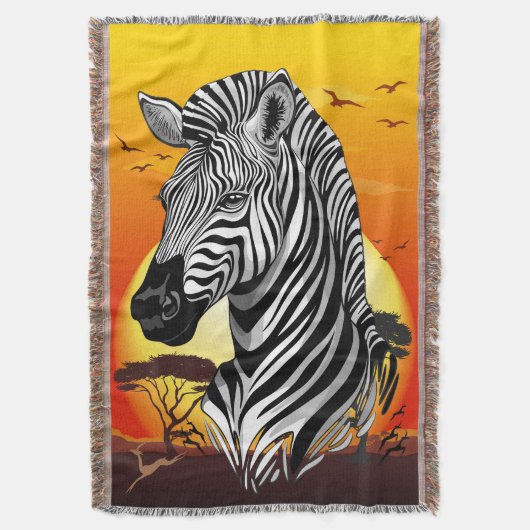 Zebra African Savanna Wild Animal Deken (Voorkant Verticaal)