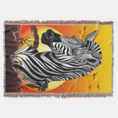 Zebra African Savanna Wild Animal Deken (Voorkant)