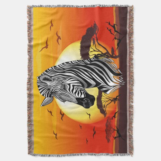 Zebra African Savanna Wild Animal Deken (Voorkant Verticaal)