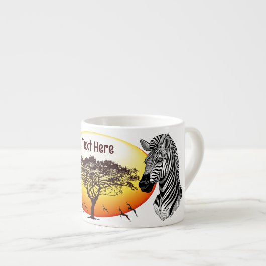 Zebra African Savanna Wild Animal Espresso Kop (Voorkant rechts)